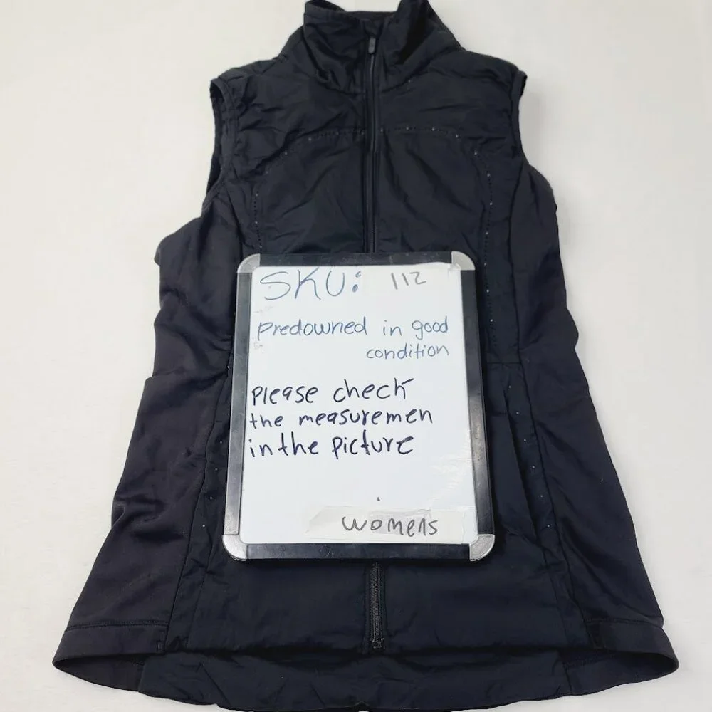 Lululemon Women's Black Primaloft Run For Cold Full-Zip Insulated Vest Size‎ 6